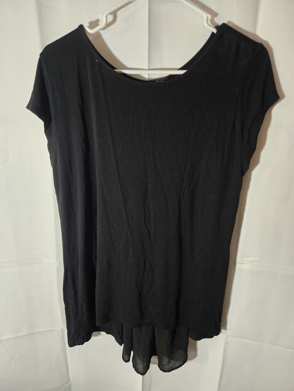 Kim & Cami Black Short Sleeve Tunic Top